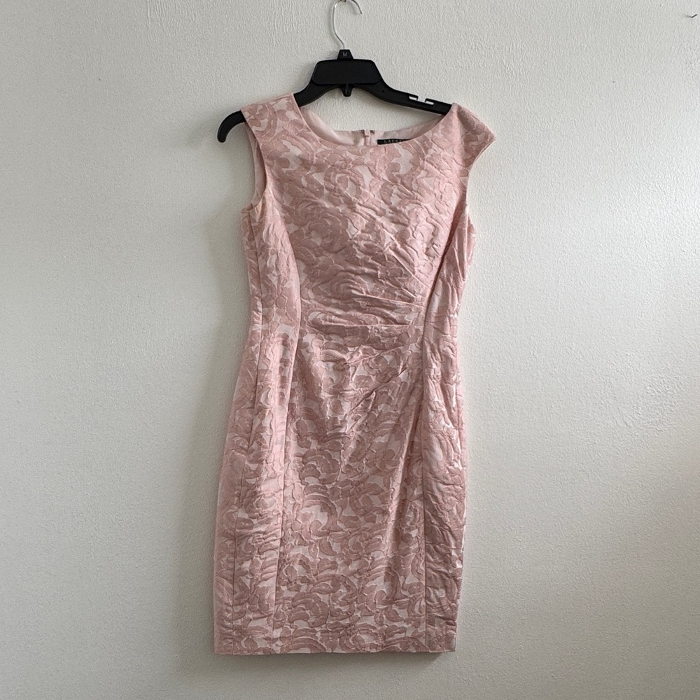 Ralph Lauren Pink Brocade Sleeveless knee length Dress